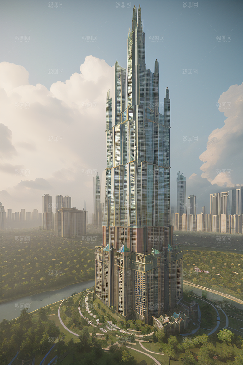 梦幻云端建筑奇幻城市