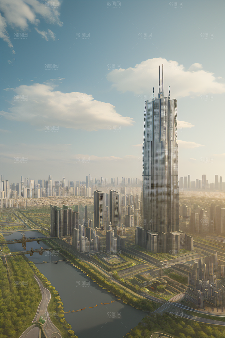 梦幻云端建筑奇幻城市