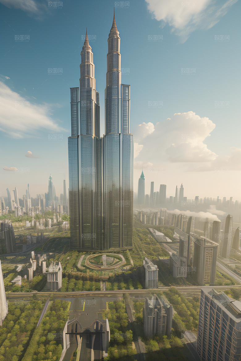 梦幻云端建筑奇幻城市