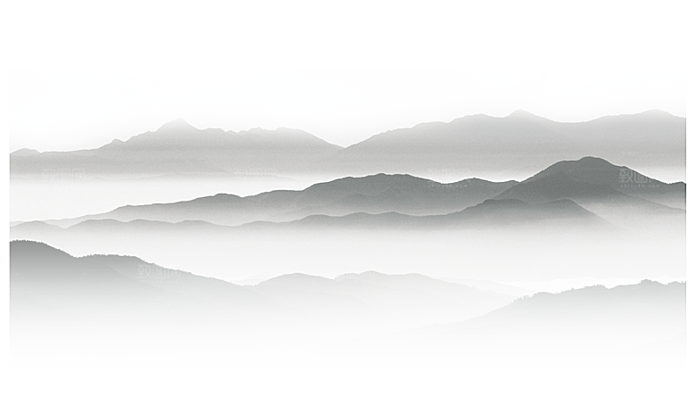 中国风水墨中式古风禅意山水画PNG素材