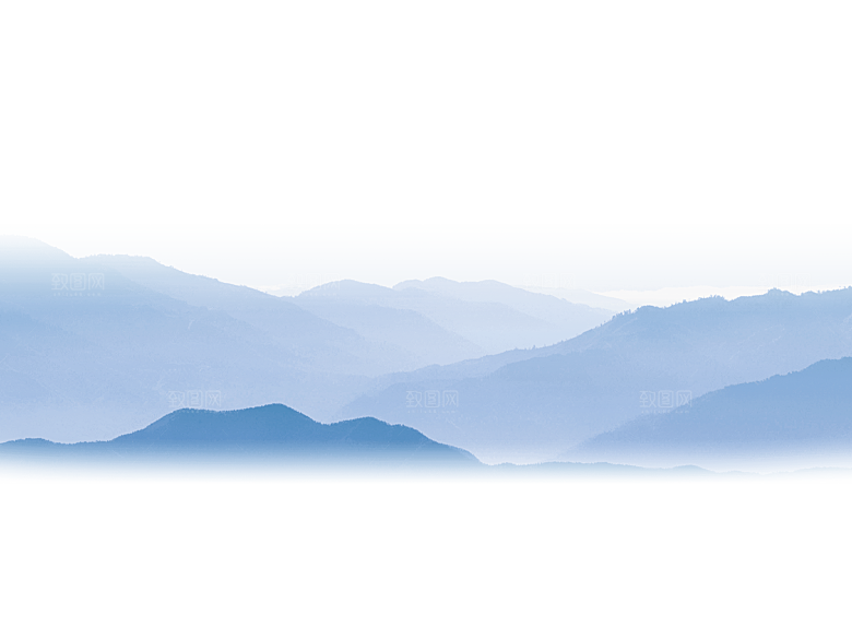 中国风水墨中式古风禅意山水画PNG素材