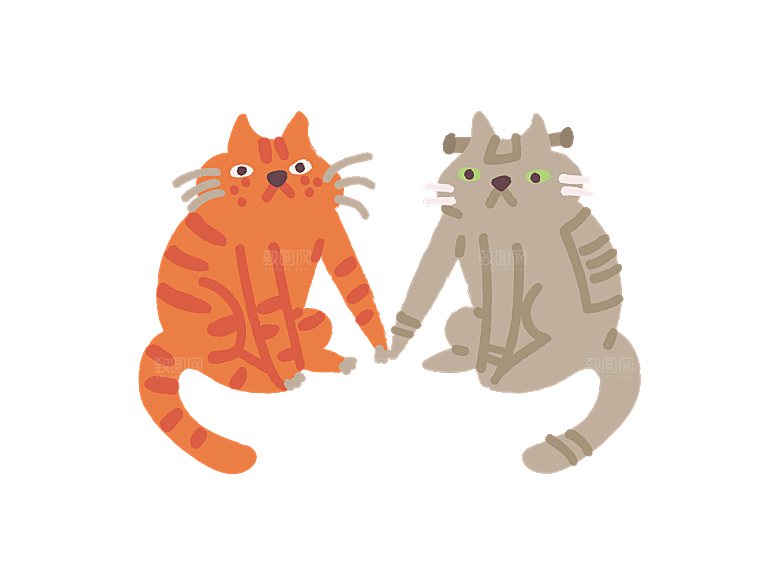 可爱卡通猫咪透明高清图片PNG图素材元素