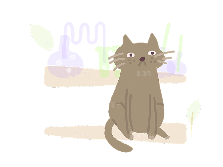 可爱卡通猫咪透明高清图片PNG图素材元素