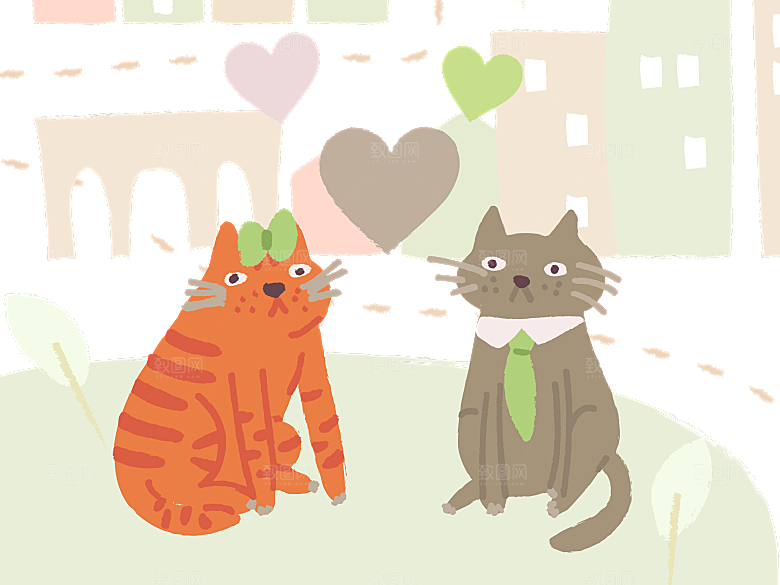 可爱卡通猫咪透明高清图片PNG图素材元素
