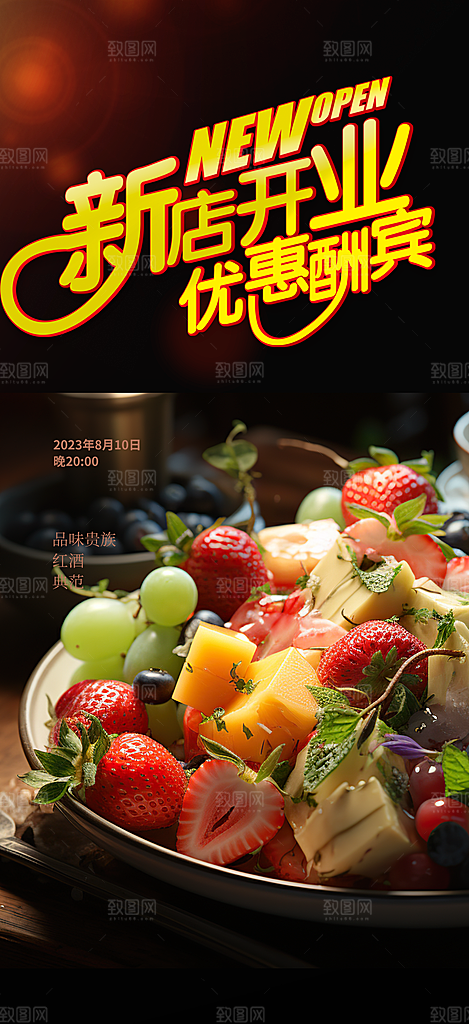 美食促销活动周年庆海报