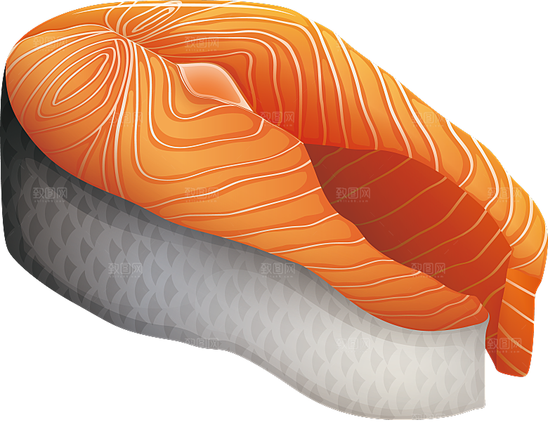 手绘动物海鲜鱼类螃蟹虾食物插画素材元素