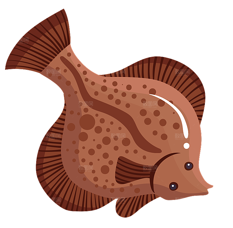 手绘动物海鲜鱼类螃蟹虾食物插画素材元素