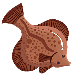 手绘动物海鲜鱼类螃蟹虾食物插画素材元素