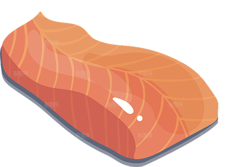 手绘动物海鲜鱼类螃蟹虾食物插画素材元素