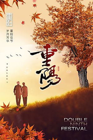 重阳节节日简约大气海报