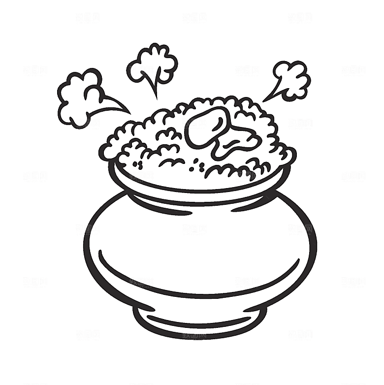 矢量手绘米饭线条素材