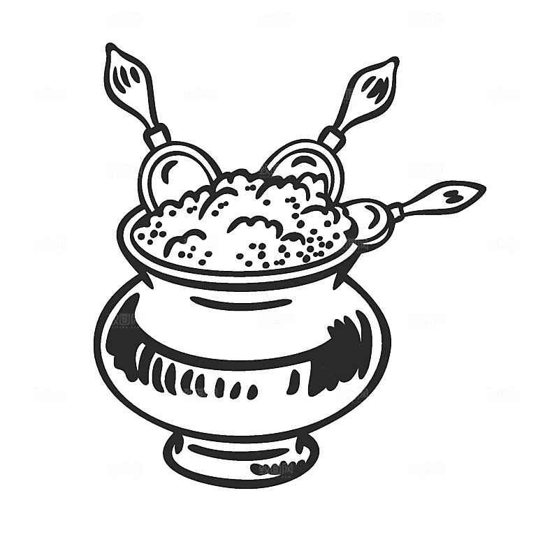 矢量手绘米饭线条素材