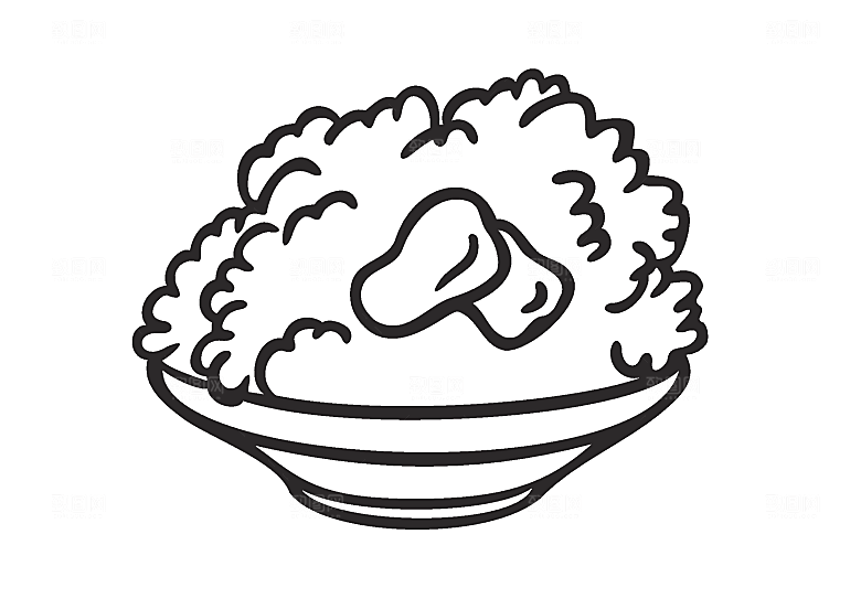 矢量手绘米饭线条素材