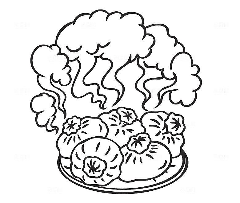 矢量卡通饺子蒸饺素材
