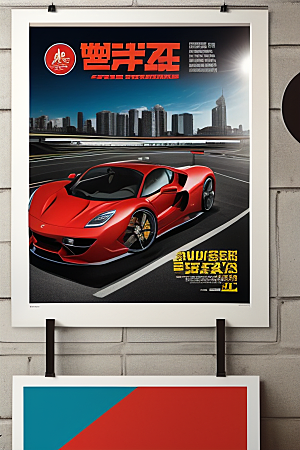 正品超级汽车在海报设计中的亮点