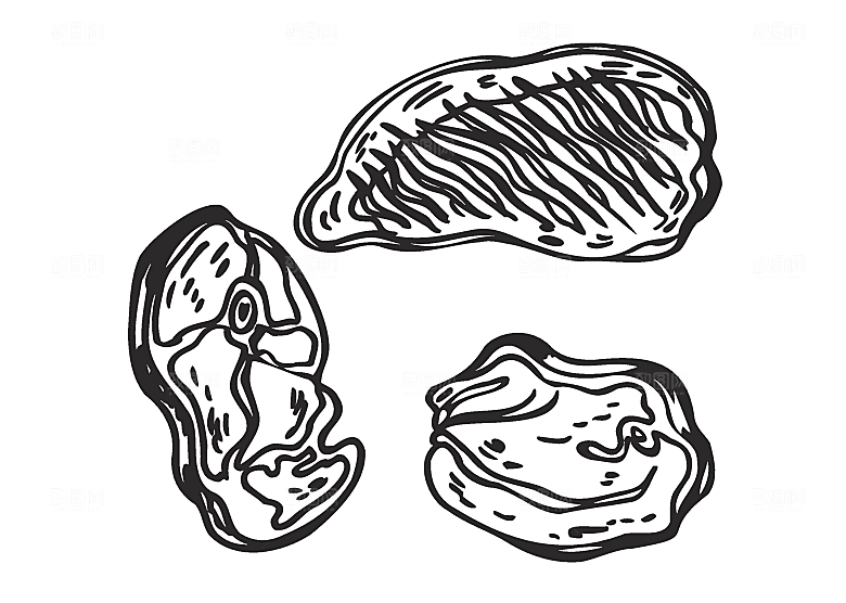 矢量美食火腿肉类红烧肉