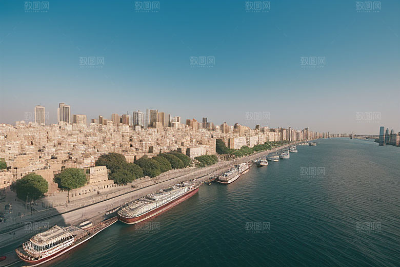 鸟瞰中东城市风光