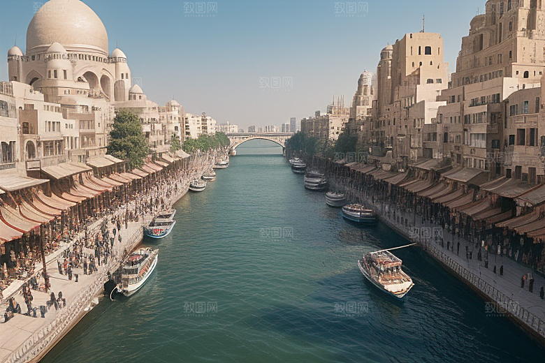 中东城市水上风光