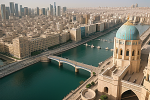 水上建筑中东城市魅力