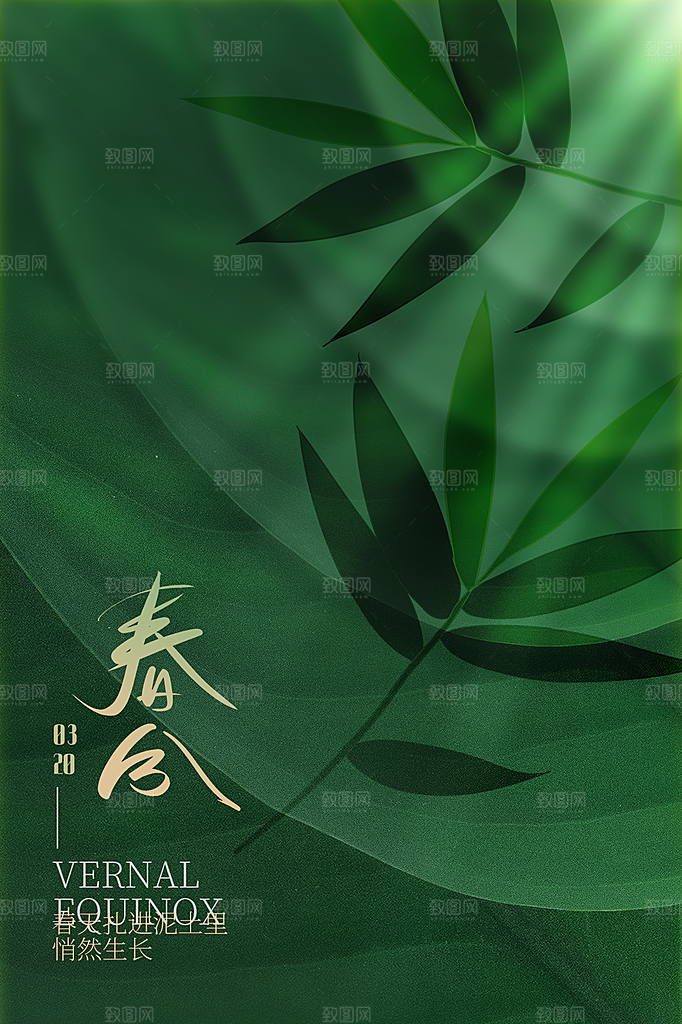 春分节气简约大气海报