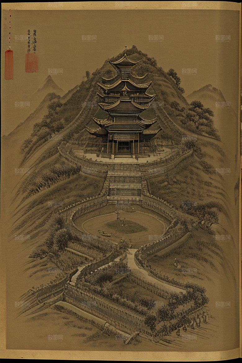 巨大宫殿三国遗迹壮丽