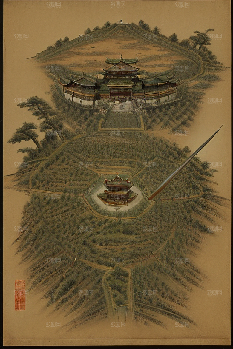 巨大宫殿三国遗迹壮丽