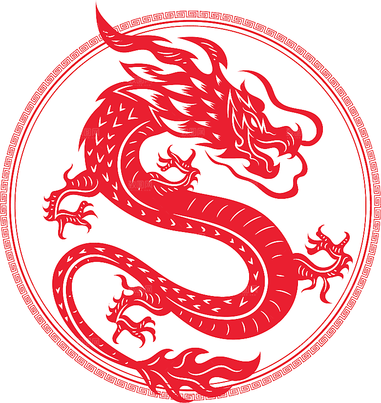 中国龙古典元素龙图案龙纹海报装饰素材