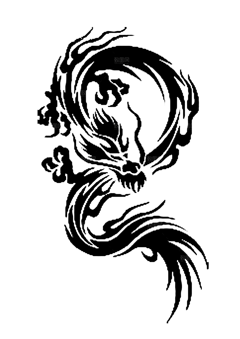 中国龙古典元素龙图案龙纹海报装饰素材