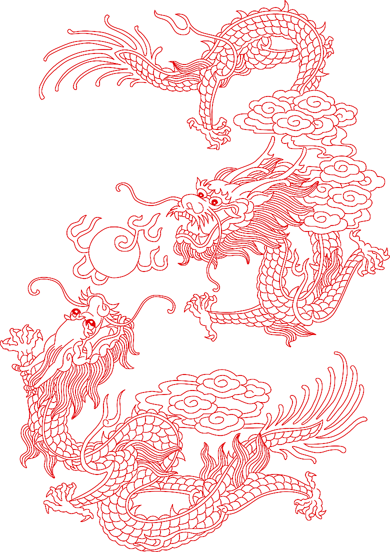中国龙古典元素龙图案龙纹 海报装饰元素