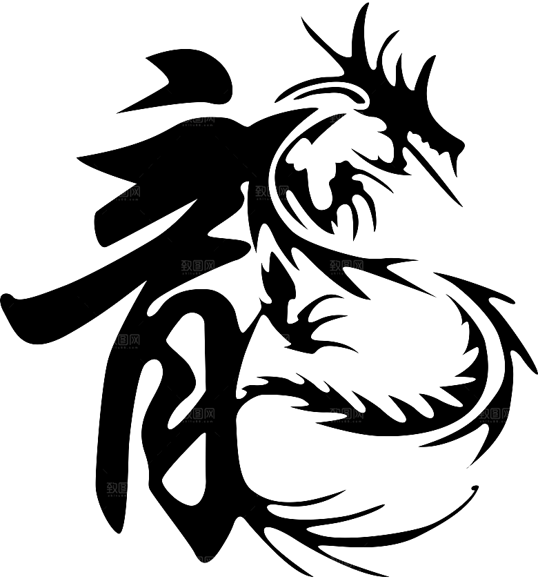中国龙古典元素龙图案龙纹海报装饰