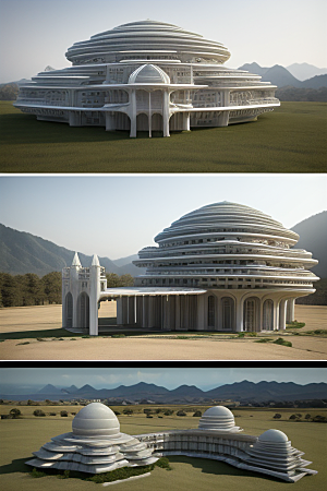 柔性宫殿未来创新的建筑
