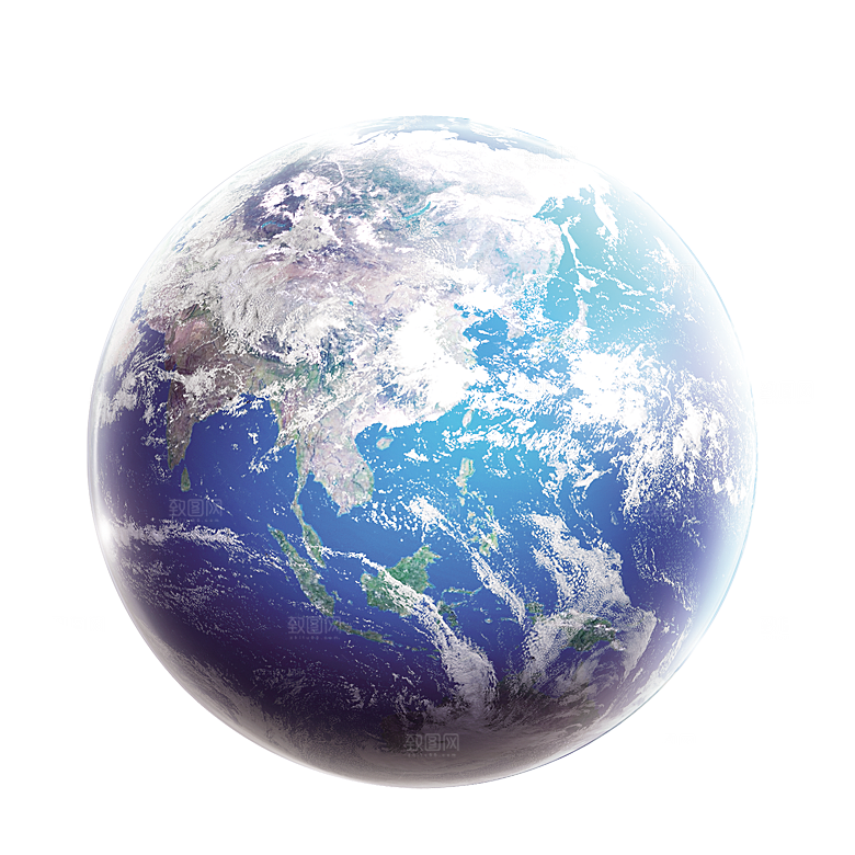 创意手绘地球星球PNG免抠元素透明背景