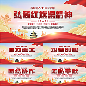 红旗渠精神党建展板