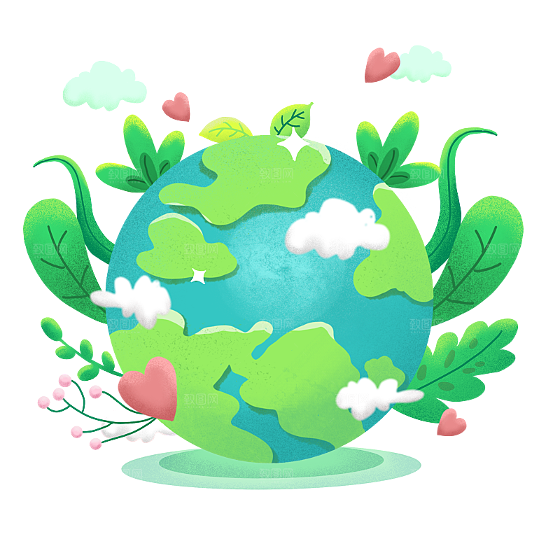 创意手绘地球星球PNG免抠元素透明背景