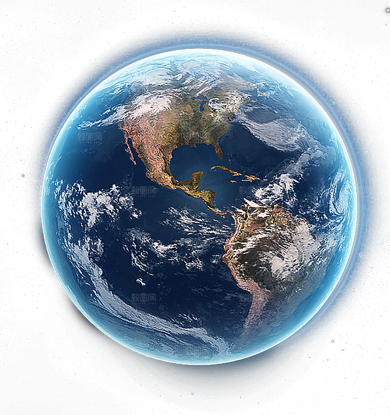 创意手绘地球星球PNG免抠元素透明背景图