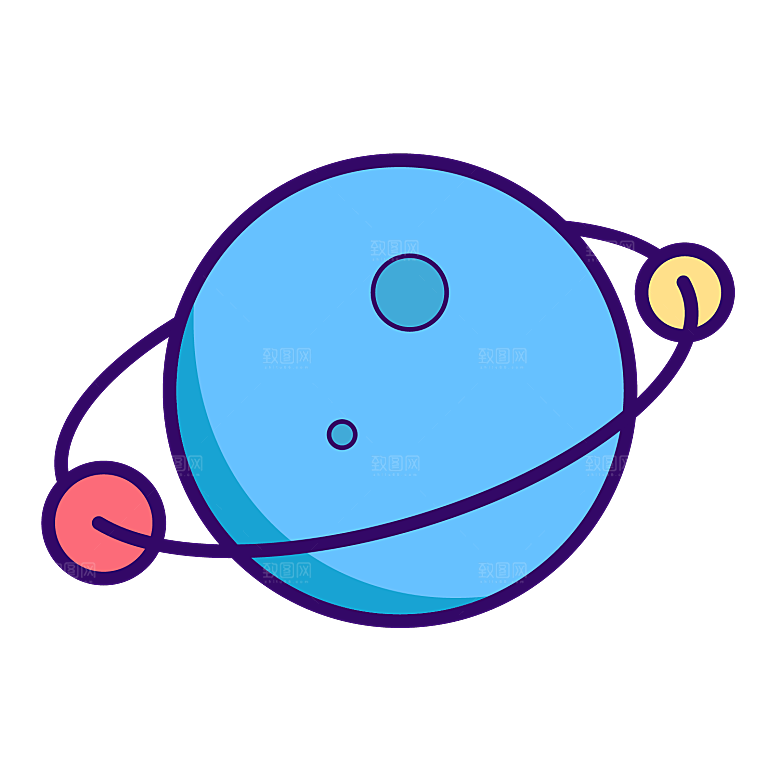 创意手绘地球星球PNG免抠元素透明背景