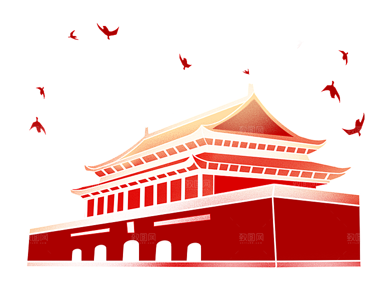 北京天安门png免抠透明国庆元素图