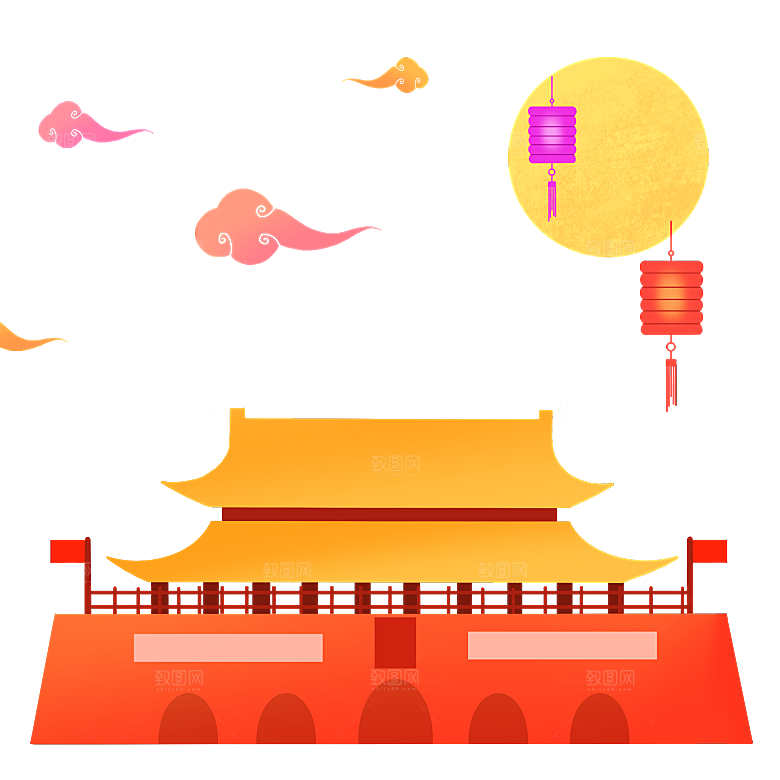北京天安门png免抠透明国庆元素图