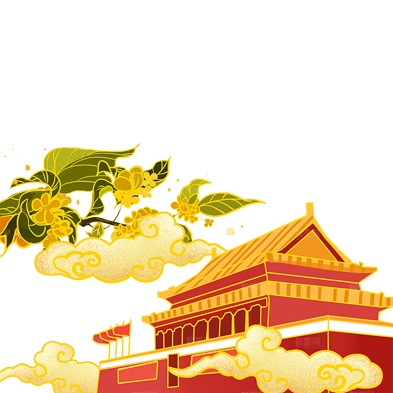 北京天安门png免抠透明国庆元素图