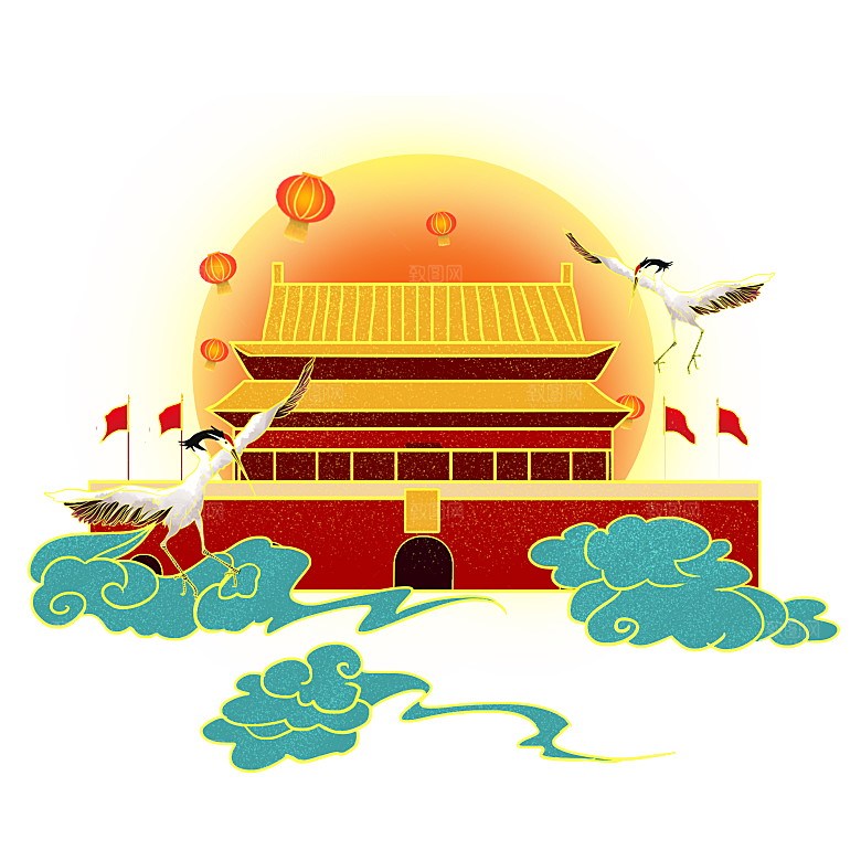 北京天安门png免抠透明国庆元素图