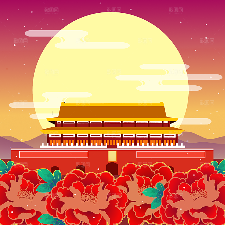 北京天安门png免抠透明国庆元素