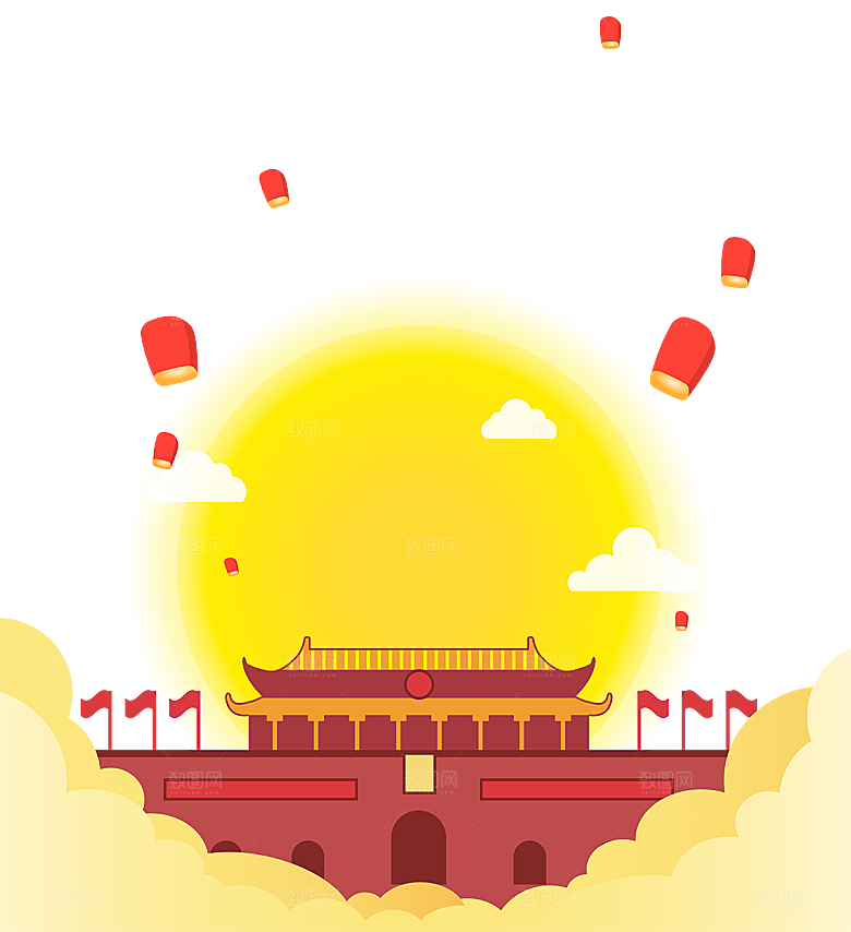北京天安门png免抠透明国庆元素