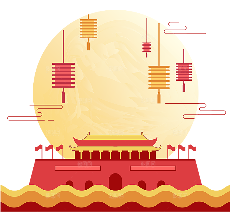北京天安门png免抠透明国庆元素图元素