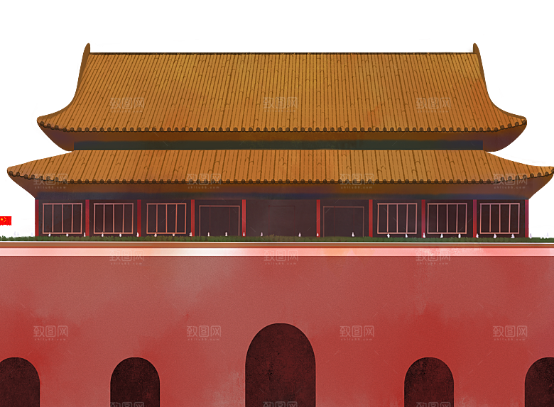 北京天安门png免抠透明国庆元素图