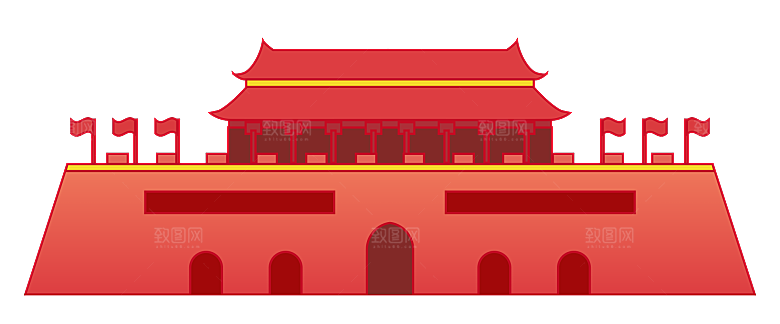 北京天安门png免抠透明国庆元素图