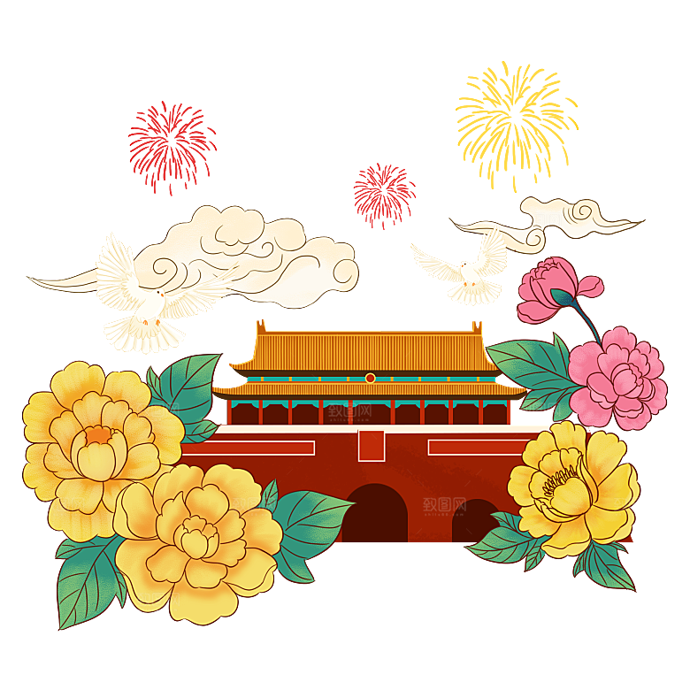 北京天安门png免抠透明国庆元素图