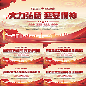 延安精神党建展板系列
