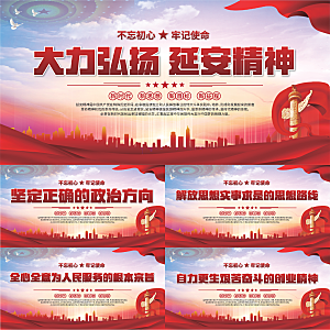 延安精神党建展板系列