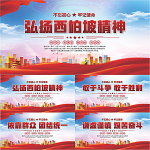 西柏坡精神党建展板系列