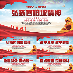 西柏坡精神党建展板系列